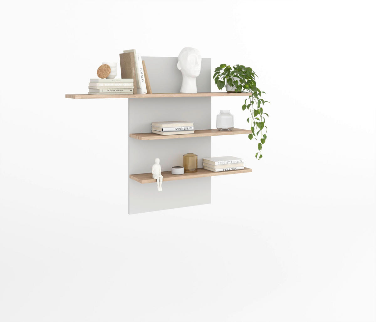WANDPANEEL Kaunas furniert Kaschmir, Eiche Bianco  - Kaschmir/Eiche Bianco, Design, Holzwerkstoff (120,2/100/23,6cm) - Livetastic