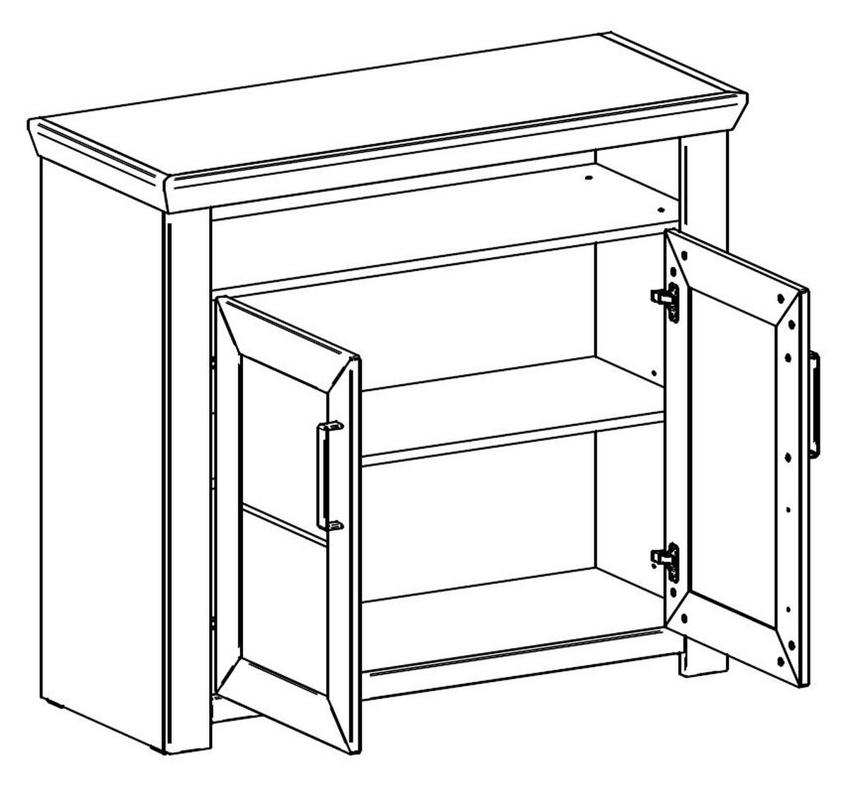 GARDEROBE 4-teilig  in 225/201/51,2 cm  - Eichefarben/Graphitfarben, Basics, Holzwerkstoff (225/201/51,2cm) - SetOne by Musterring