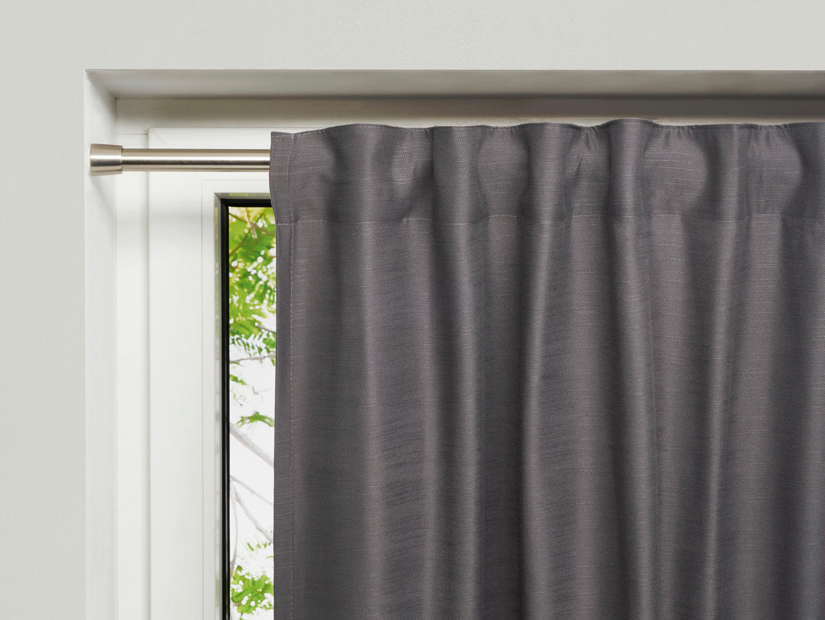 KLEMMSTANGE  - Grau Hochglanz, Design, Metall (120-220cm) - Homeware