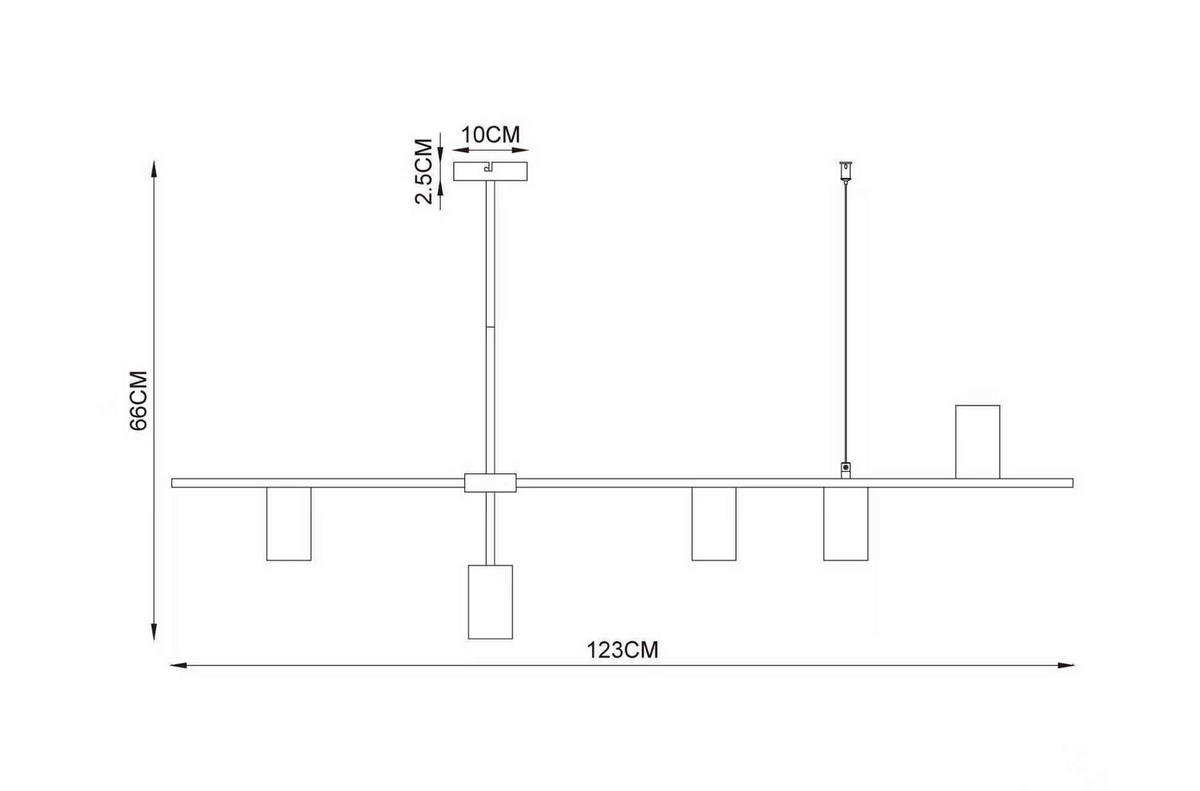 HÄNGELEUCHTE 123/12/66 cm   - Schwarz, Design, Metall (123/12/66cm) - Collet's Monde