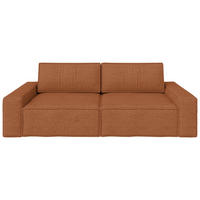 SCHLAFSOFA  mit Liegefunktion, Schlafen auf Sitzhöhe, Rücken echt Webstoff Rostfarben  - Rostfarben/Schwarz, KONVENTIONELL, Kunststoff/Textil (256/83/115cm) - Carryhome