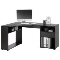 GAMINGTISCH  Schwarz Kabeldurchlass, Regal  - Schwarz, Design, Holzwerkstoff (110/150/74/50cm) - MID.YOU