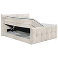 BOXSPRINGBETT 180/200 cm  in Creme  - Creme/Schwarz, Basics, Holzwerkstoff/Kunststoff (180/200cm) - Esposa