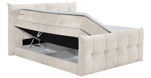 BOXSPRINGBETT 180/200 cm in Creme - Creme/Schwarz, Basics, Holzwerkstoff/Kunststoff (180/200cm) - Esposa