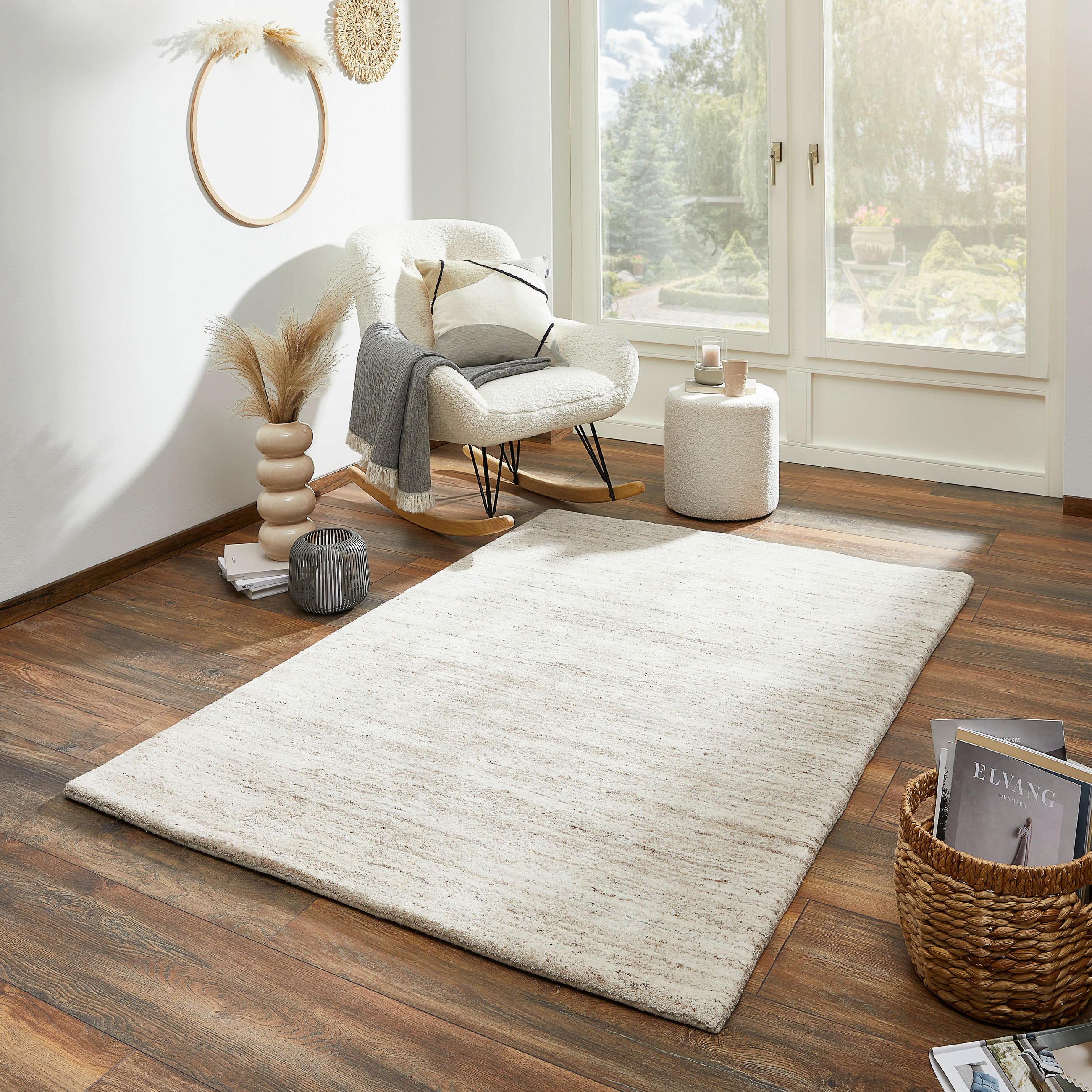 WOLLTEPPICH 70/140 cm Silberfarben  - Silberfarben, Basics, Naturmaterialien (70/140cm) - Cazaris
