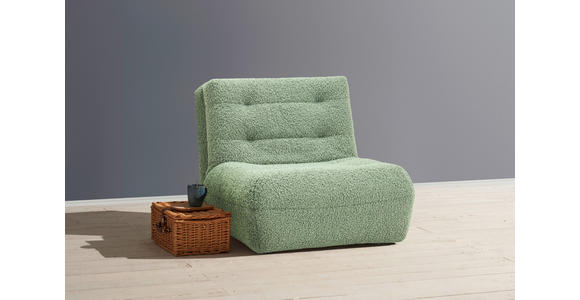 SCHLAFSESSEL Teddystoff Grün    - Schwarz/Grün, KONVENTIONELL, Kunststoff/Textil (90/85/100cm) - Carryhome