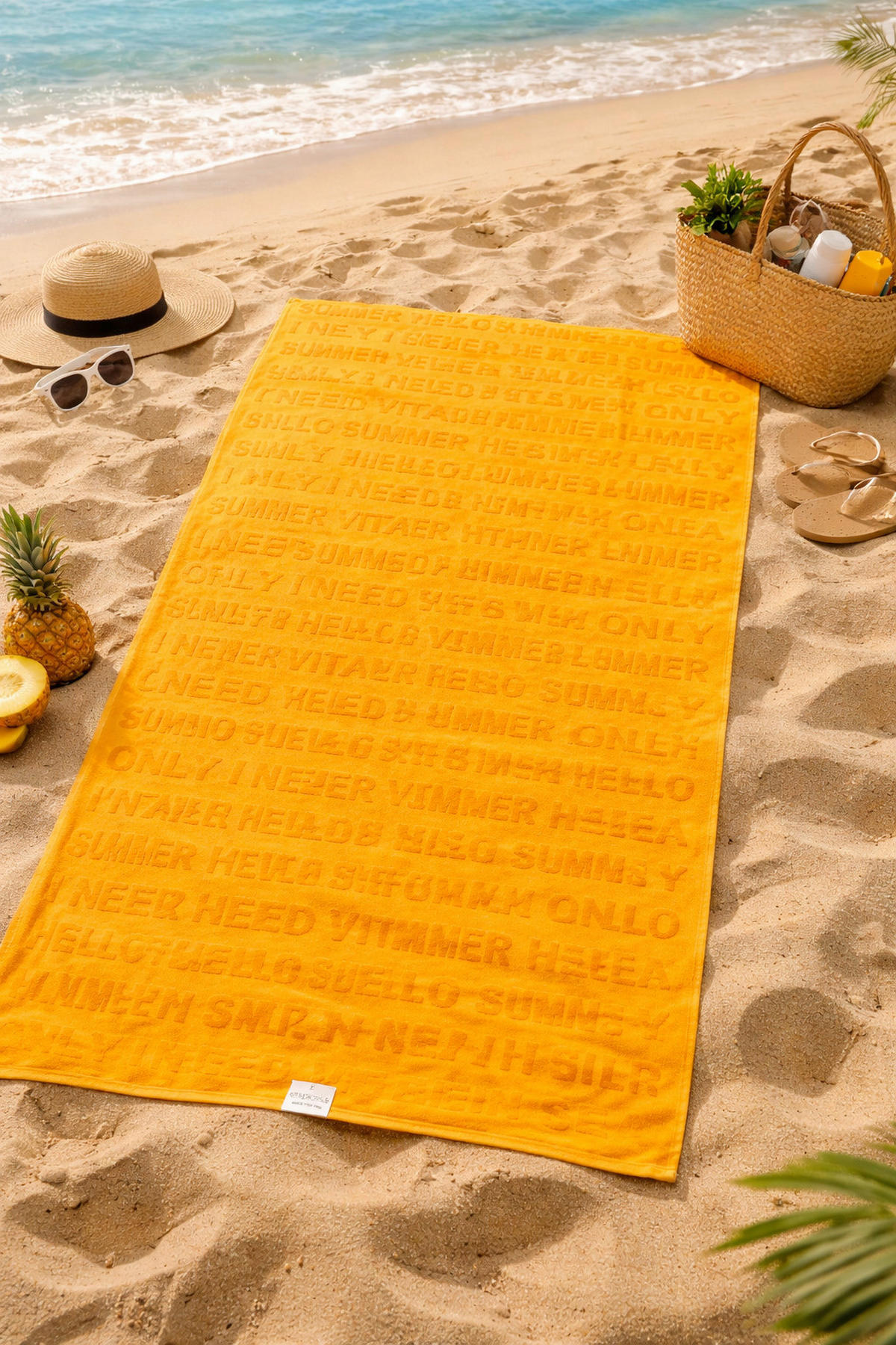 BRISAČA ZA NA PLAŽO  Beach towel 80x160 cm yellow     80/160/160 cm        barve jantarja  - barve jantarja, Konvencionalno, tekstil (80/160/160cm) - Esposa