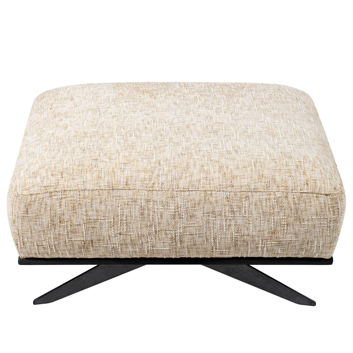 HOCKER in Textil Beige  - Beige/Schwarz, Design, Holz/Textil (95/46/80cm) - Livetastic