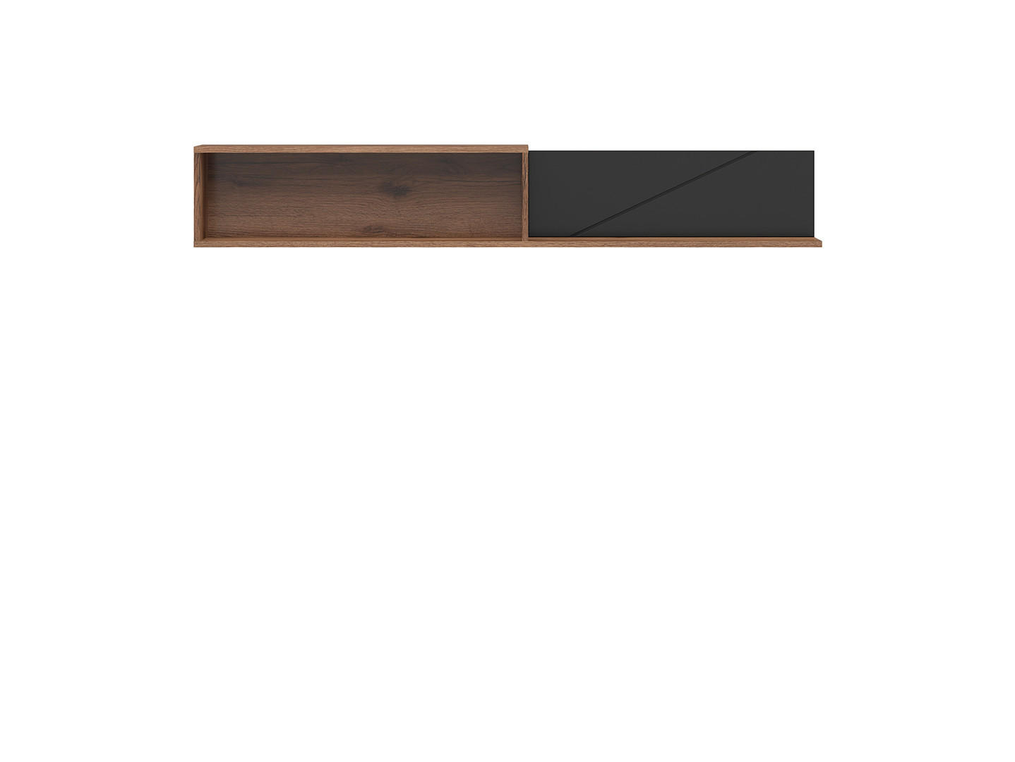 ETAJERĂ DE PERETE 156/25/22 cm  - culoare lemn stejar/negru, Basics, material pe bază de lemn (156/25/22cm) - Hom`in