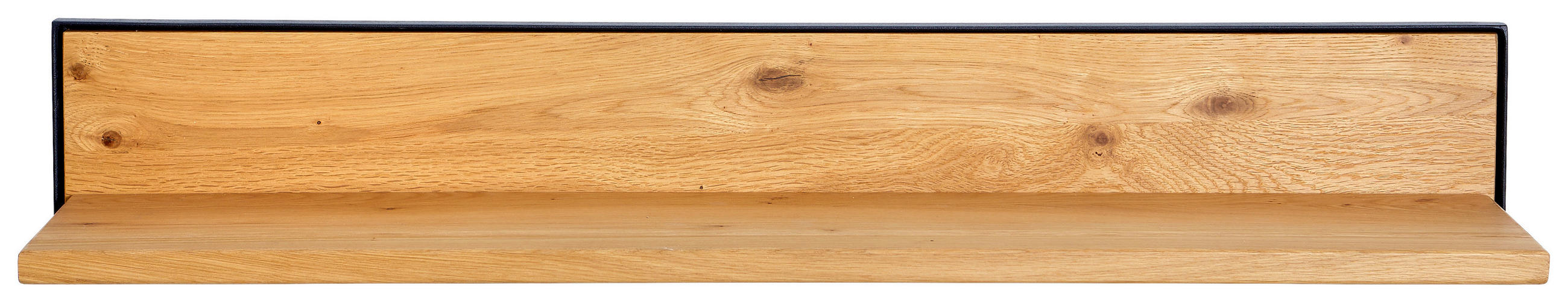 WANDREGAL Asteiche teilmassiv Anthrazit, Eichefarben  - Eichefarben/Anthrazit, Natur, Holz/Metall (85/15/22cm) - Linea Natura