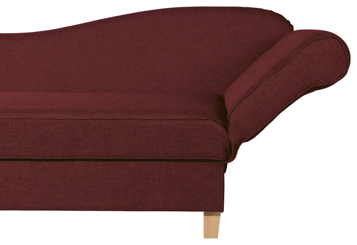 RÉCAMIERE in Flachgewebe Rot  - Buchefarben/Rot, Design, Holz/Textil (190/88/82cm) - Max Winzer