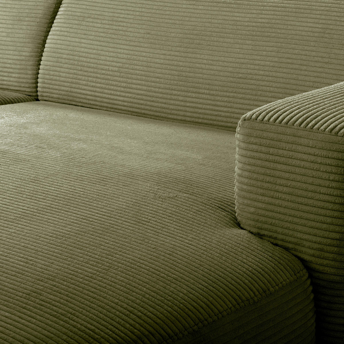 ECKSOFA RENO Grün Cord Relaxfunktion, Kopfteilverstellung  - Schwarz/Grün, Design, Kunststoff/Textil (248/184cm) - Livetastic