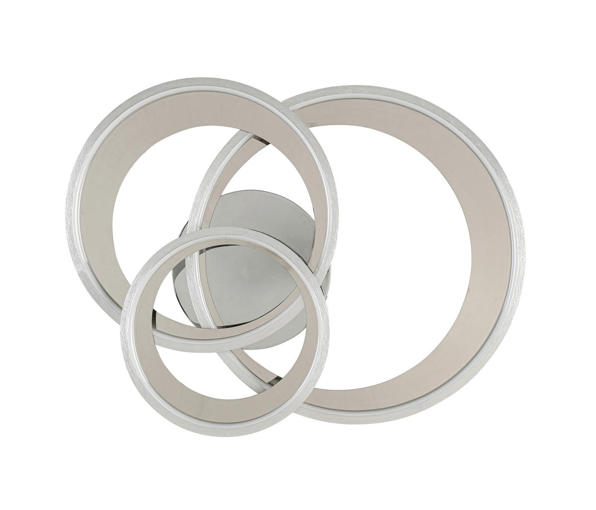 LED-DECKENLEUCHTE 54,2/46,8/11 cm    - Chromfarben/Alufarben, Design, Kunststoff/Metall (54,2/46,8/11cm) - Novel