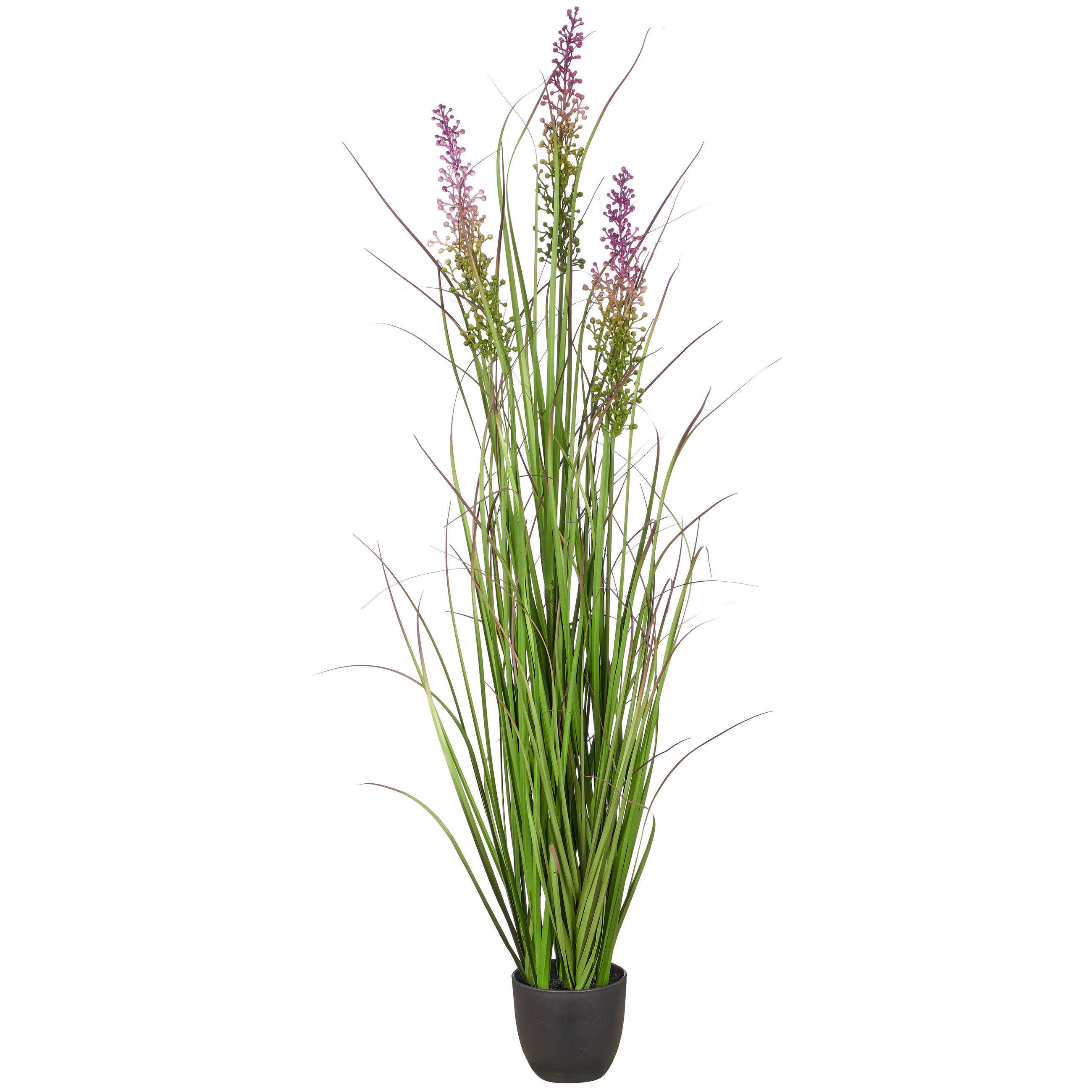 KUNSTBLUME Grasbündel  - Lila/Schwarz, Basics, Kunststoff (100cm)