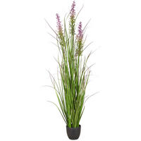 KUNSTBLUME Grasbündel  - Lila/Schwarz, Basics, Kunststoff (100cm)
