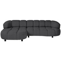 ECKSOFA in Cord, Velours Anthrazit  - Anthrazit/Schwarz, Design, Holz/Textil (183/284cm) - Welnova