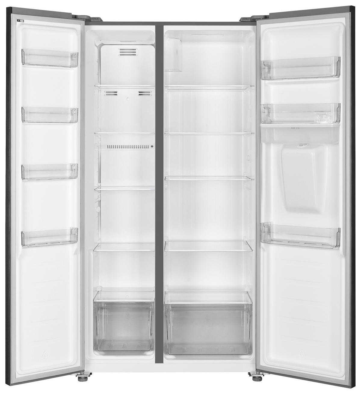 SIDE-BY-SIDE 91/177/59 cm AC178BSWS-16  - Schwarz, Trend, Glas/Kunststoff (91/177/59cm) - Respekta