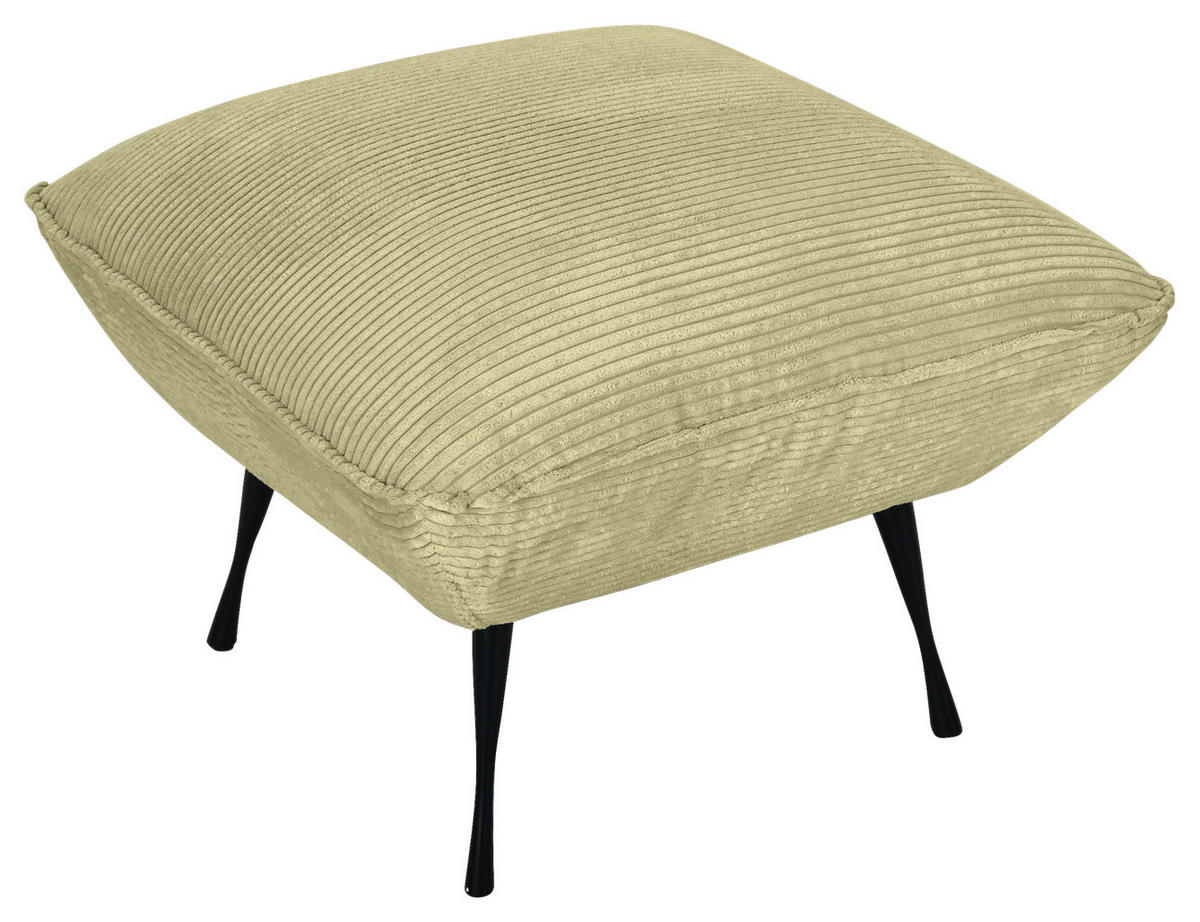 HOCKER in Textil Hellgrün  - Schwarz/Hellgrün, Konventionell, Textil/Metall (60/49/53cm) - MID.YOU