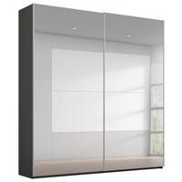 SCHWEBETÜRENSCHRANK 181/223/68 cm,  in Graphitfarben, Grau, 2 Tür(en)  - Graphitfarben/Grau, Design, Glas/Holzwerkstoff (181/223/68cm) - Xora