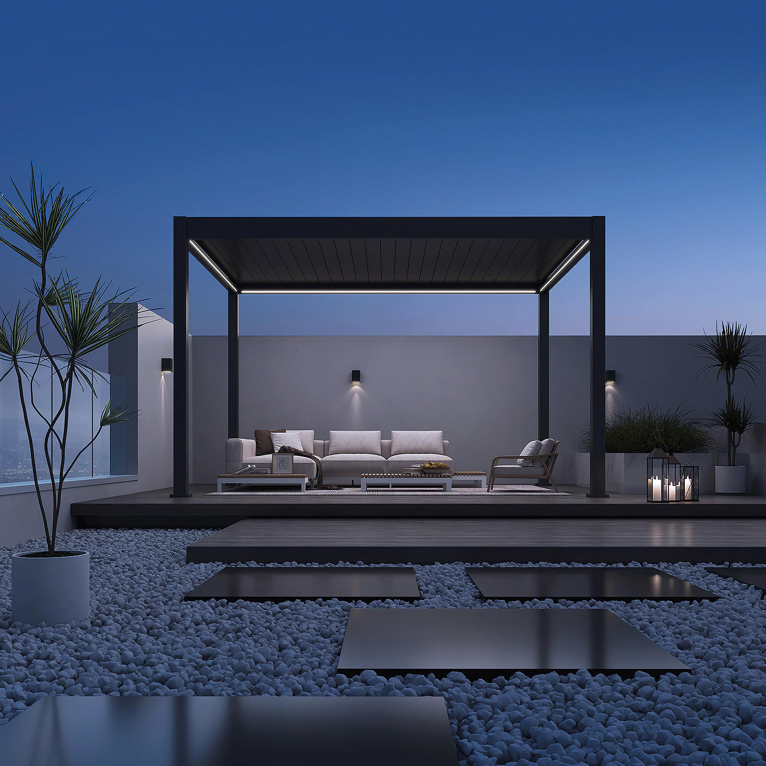 PERGOLA - Anthrazit, Basics, Metall (400/255/400cm) - Gardenson