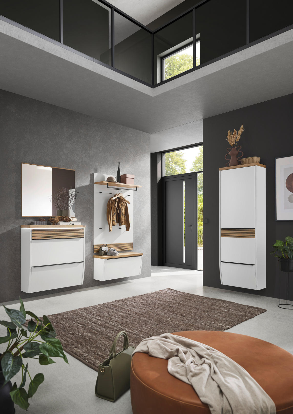 SCHUHKIPPER  in 92/96/31 cm  - Eichefarben/Anthrazit, Design, Holz/Holzwerkstoff (92/96/31cm) - Dieter Knoll