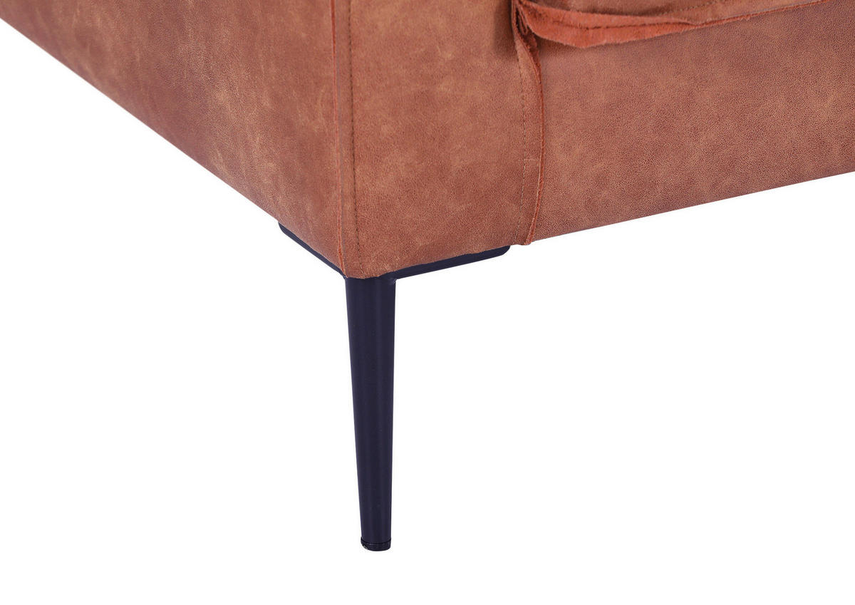 FÅTÖLJ i textil cognacfärgad  - cognacfärgad/svart, Klassisk, metall/textil (90/66/93cm) - MID.YOU