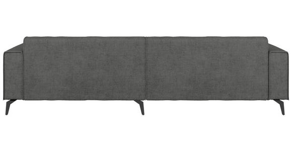 ECKSOFA  in Chenille Dunkelgrau Rückenkissen  300/190 cm  - Dunkelgrau/Schwarz, MODERN, Textil/Metall (300/190cm) - Carryhome