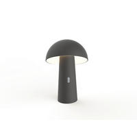 AKKU-TISCHLEUCHTE Shitake 16,5/25,5/16,5 cm   - Schwarz, Design, Kunststoff (16,5/25,5/16,5cm) - Newgarden