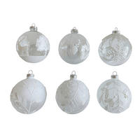 Glob Xmassale - argintiu/alb, Lifestyle, plastic/sticlă (6cm) - X-Mas