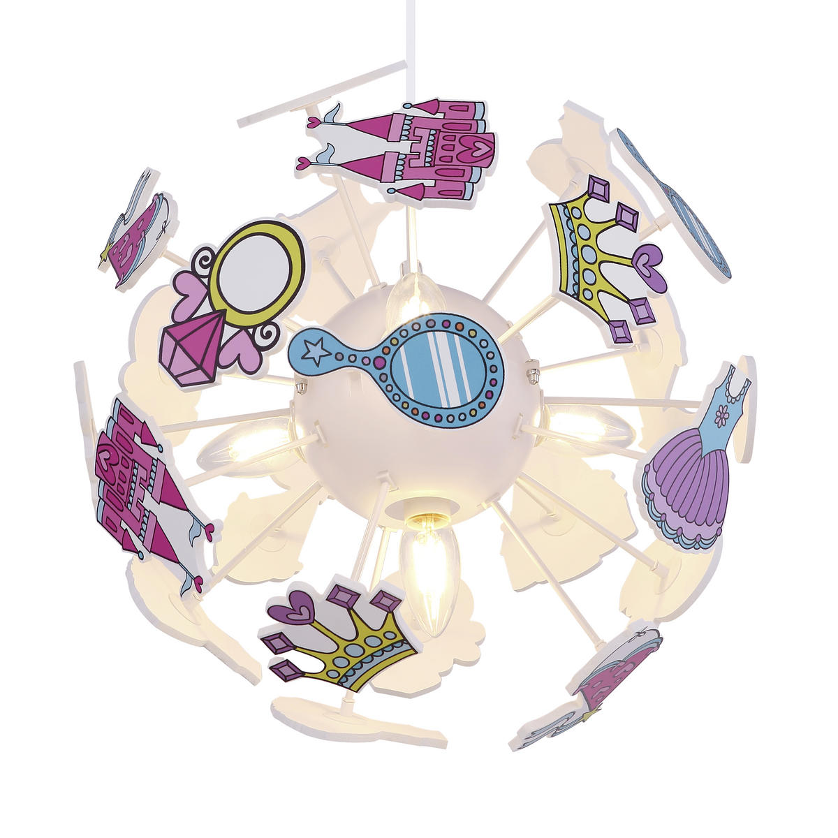 KINDERHÄNGELEUCHTE 35/120 cm   - Multicolor/Weiß, Basics, Kunststoff (35/120cm) - Globo