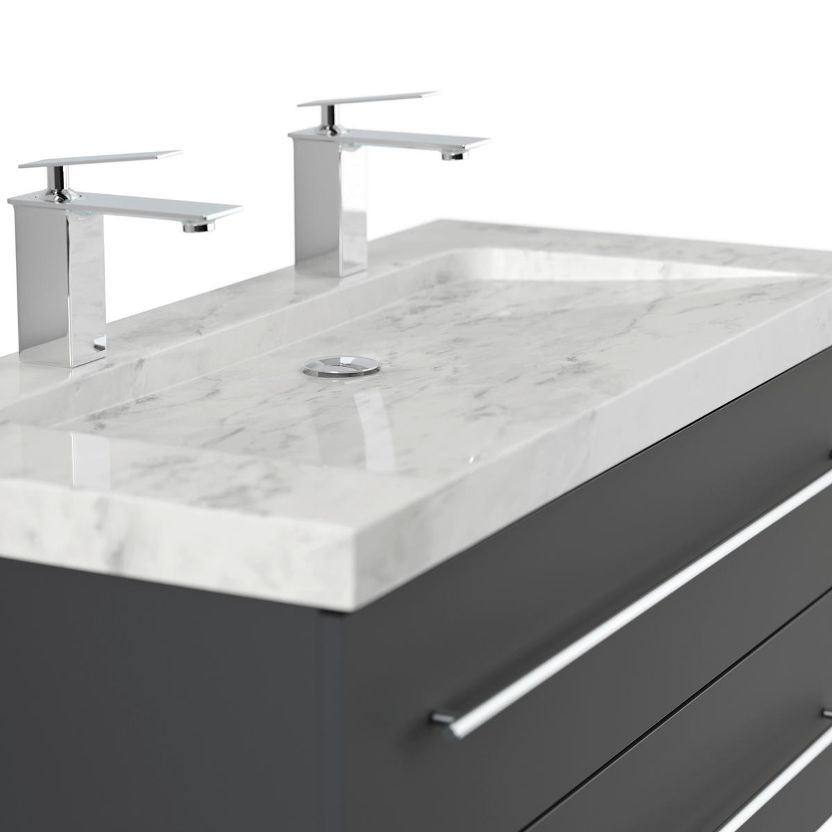 WASCHTISCHKOMBI 100 cm  - Graphitfarben, Basics, Holzwerkstoff/Stein (100cm) - MID.YOU