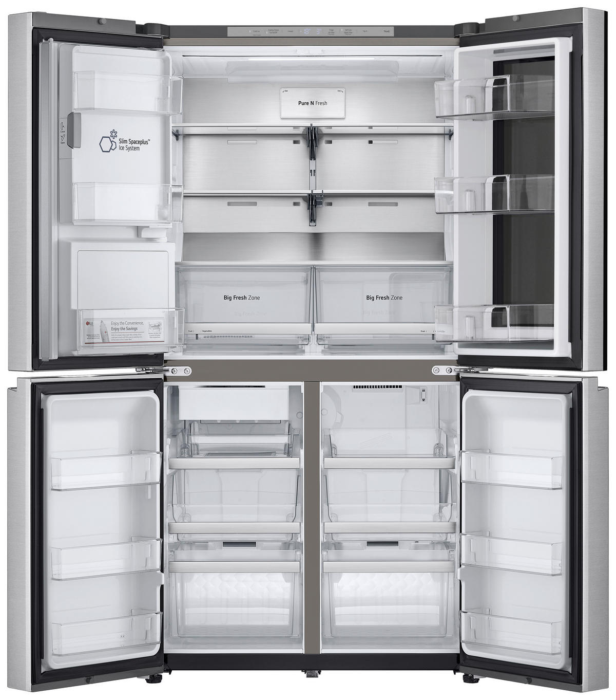 MULTI-DOOR 97,2/179,2/72,9 cm GMG960MBJE  - Edelstahlfarben, Trend, Glas/Kunststoff (97,2/179,2/72,9cm) - LG