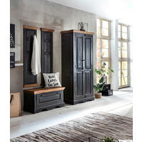GARDEROBE 4-teilig  in 165/180/45 cm  - Schwarz/Honig, Design, Holz/Holzwerkstoff (165/180/45cm) - MID.YOU