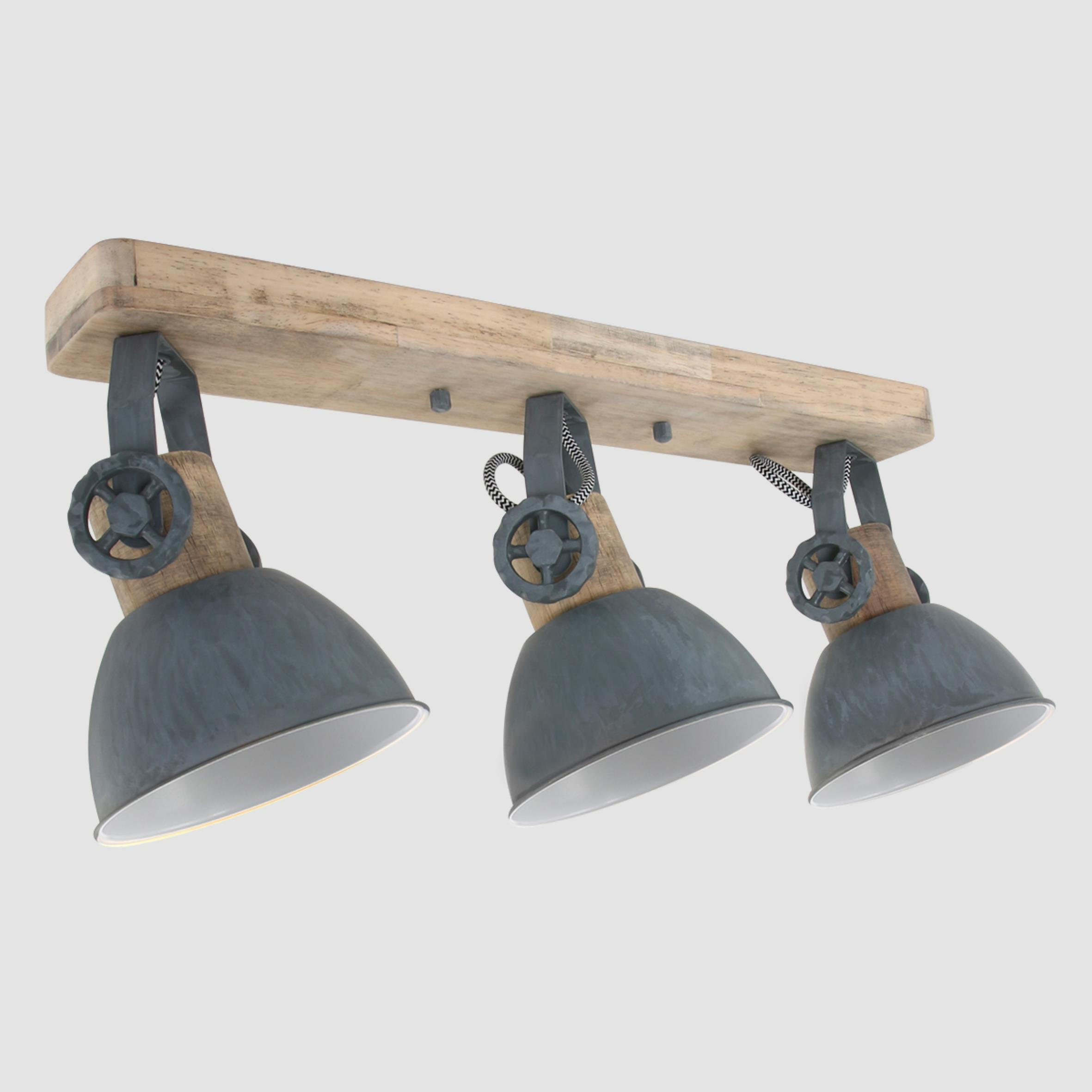 DECKENSPOTS 59/19/23 cm - Anthrazit/Kupferfarben, Trend, Holz/Metall (59/19/23cm)