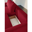 2,5-SITZER  in Flachgewebe Rot  - Rot/Schwarz, Design, Kunststoff/Textil (240/70/125cm) - Xora
