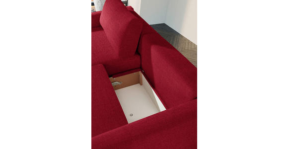 2,5-SITZER  in Flachgewebe Rot  - Rot/Schwarz, Design, Kunststoff/Textil (240/70/125cm) - Xora