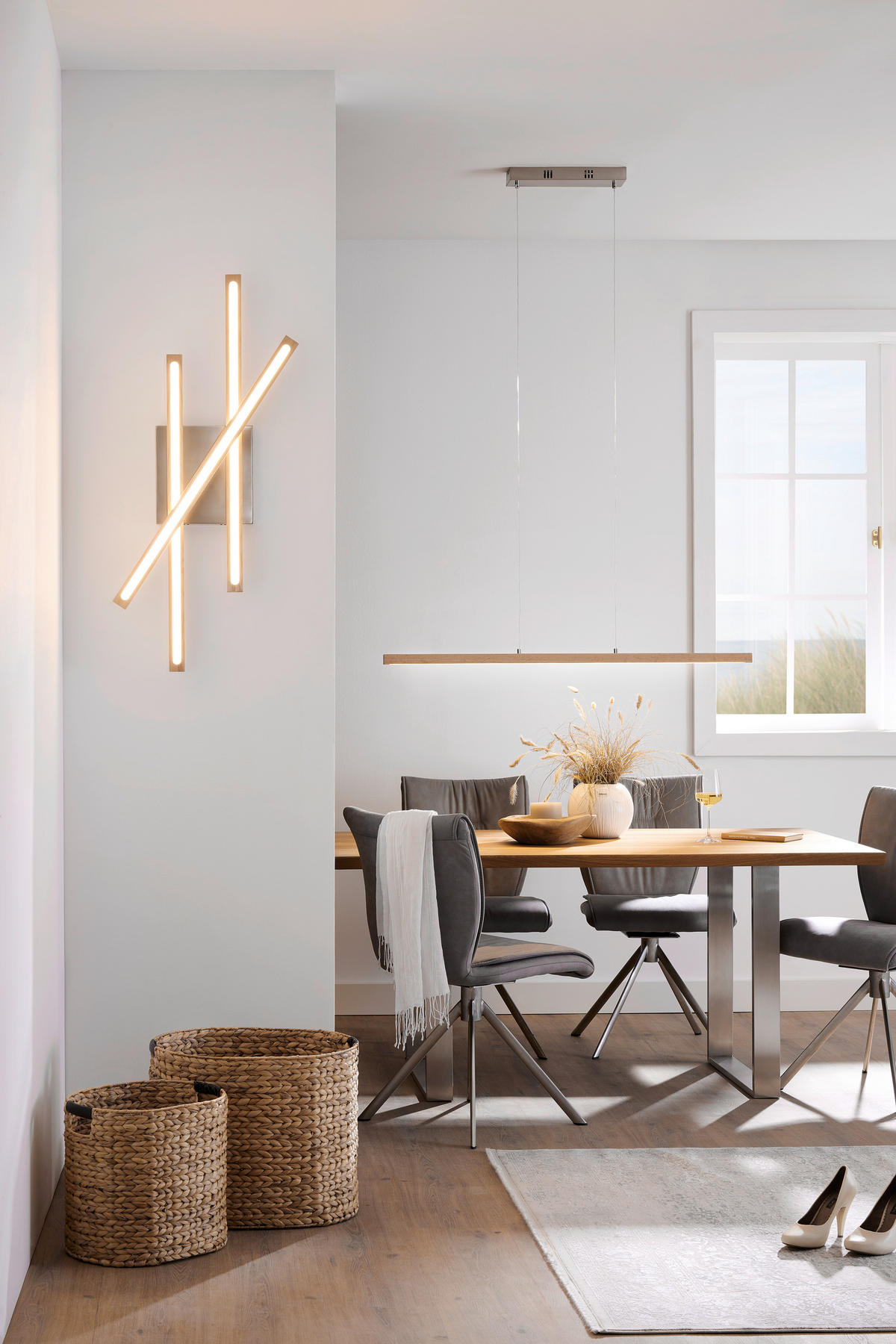 LED-DECKENLEUCHTE 100/25/12,5 cm   - Eichefarben, LIFESTYLE, Holz/Kunststoff (100/25/12,5cm) - Novel