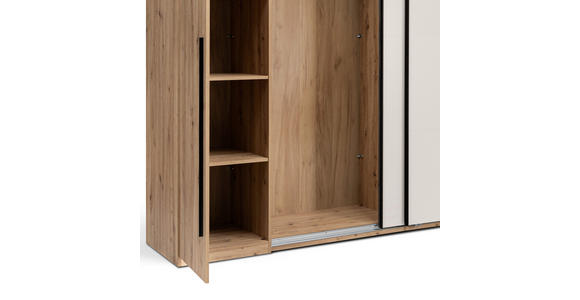 DREHTÜRENSCHRANK  in Kaschmir, Eiche Artisan  - Kaschmir/Schwarz, KONVENTIONELL, Holzwerkstoff/Metall (270/225/61cm) - Carryhome
