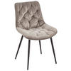 STUHL Samt Grau Pappel Sperrholz  - Schwarz/Grau, MODERN, Holz/Textil (52/85/59cm) - Livetastic