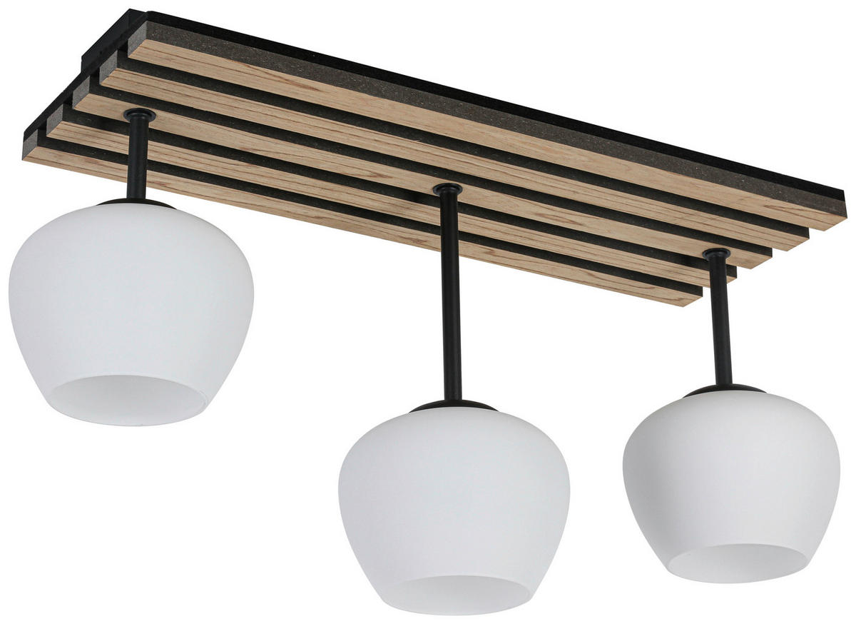 HÄNGELEUCHTE 60/16/35 cm   - Eichefarben/Schwarz, Trend, Glas/Holzwerkstoff (60/16/35cm) - Collet's Monde