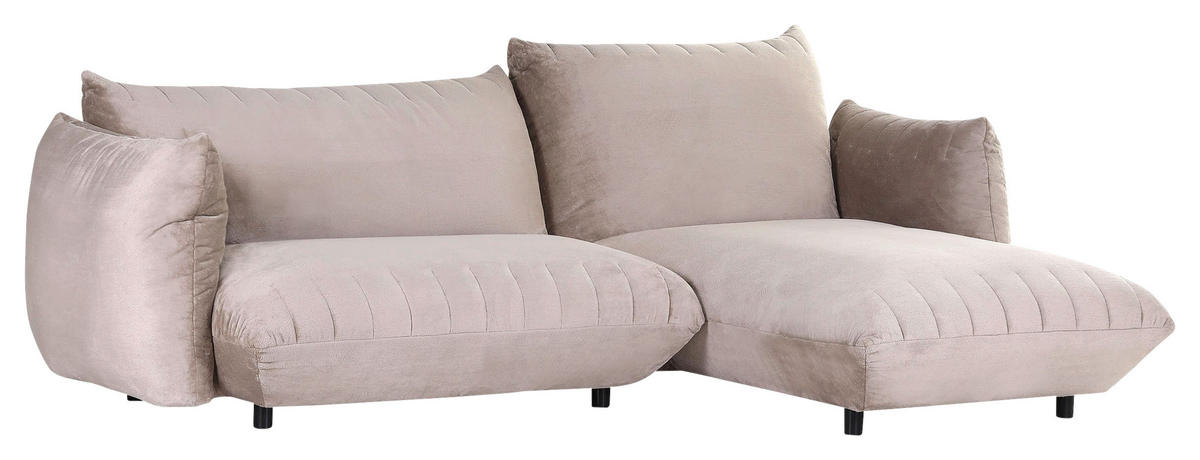 HÖRNSOFFA i plysch beige  - beige/svart, Klassisk, textil/plast (270/170cm) - MID.YOU