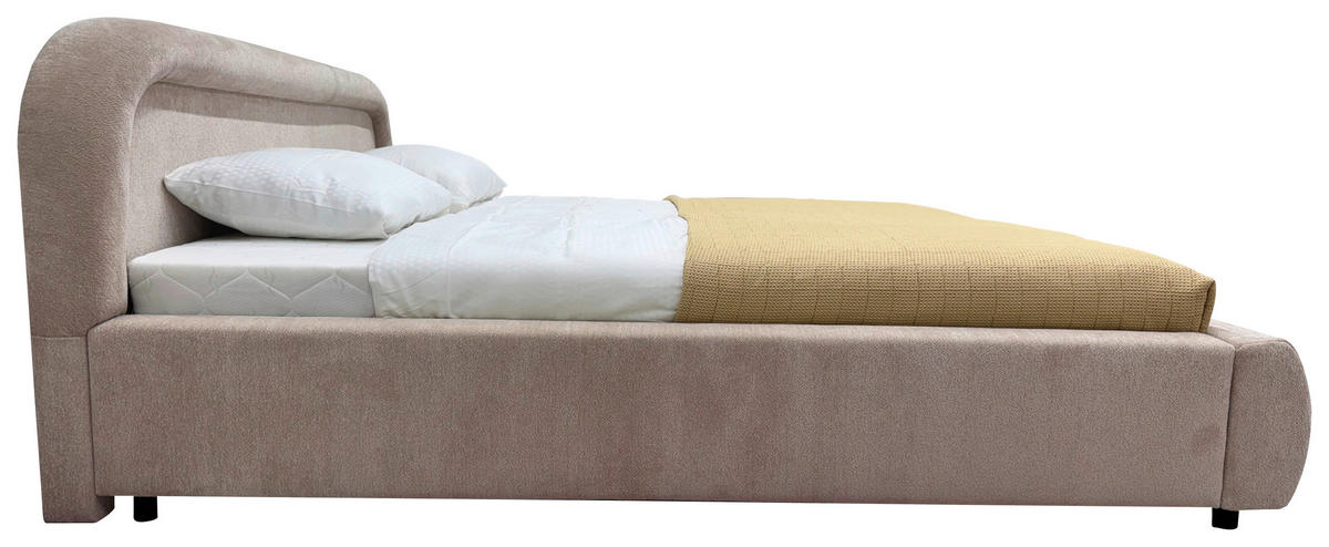 POLSTERBETT Bettkasten, Lattenrost Beige 140/200 cm  - Eichefarben/Beige, MODERN, Holz/Textil (140/200cm) - Livetastic