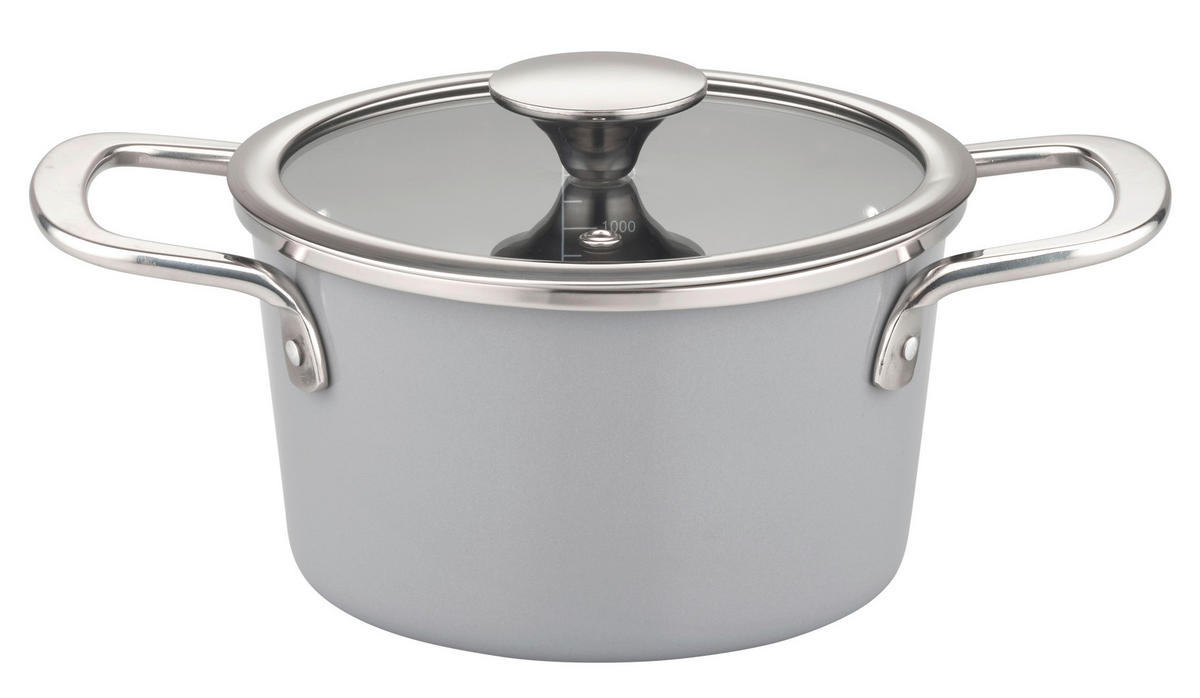 KOCHTOPFSET STRATOS 4-teilig  - Hellgrau, Basics, Metall - GSW