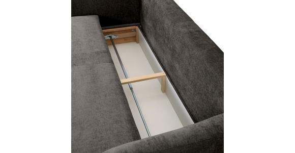 SCHLAFSOFA mit Liegefunktion, Schlafen auf Sitzhöhe, Rücken echt Flachgewebe Dunkelgrau - Dunkelgrau/Schwarz, KONVENTIONELL, Kunststoff/Textil (250/74/108cm) - Carryhome