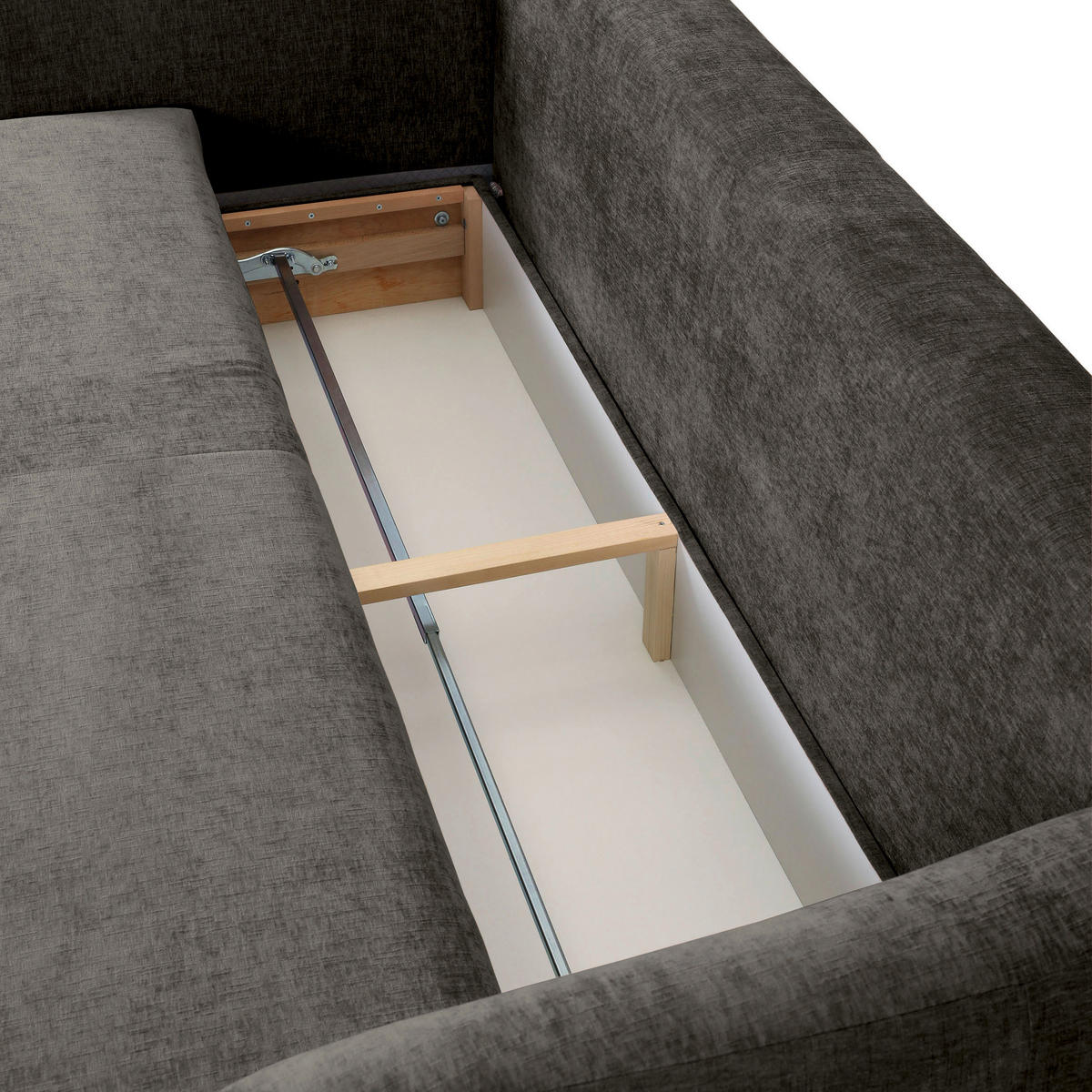 SCHLAFSOFA in Flachgewebe Dunkelgrau  - Dunkelgrau/Schwarz, KONVENTIONELL, Kunststoff/Textil (250/74/108cm) - Carryhome