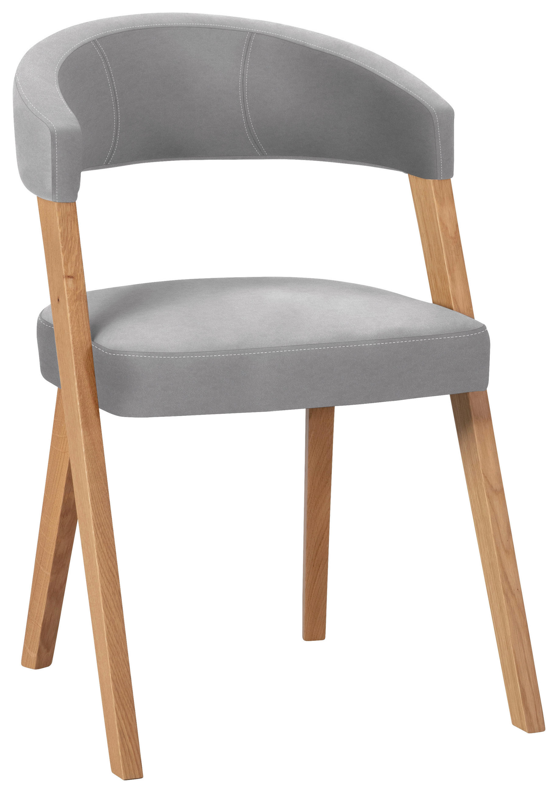 STUHL in Holz, Textil Hellgrau, Wildeiche  - Wildeiche/Eichefarben, MODERN, Holz/Textil (56/81/66cm) - Venda