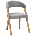 STUHL in Holz, Textil Hellgrau, Wildeiche  - Wildeiche/Eichefarben, MODERN, Holz/Textil (56/81/66cm) - Venda