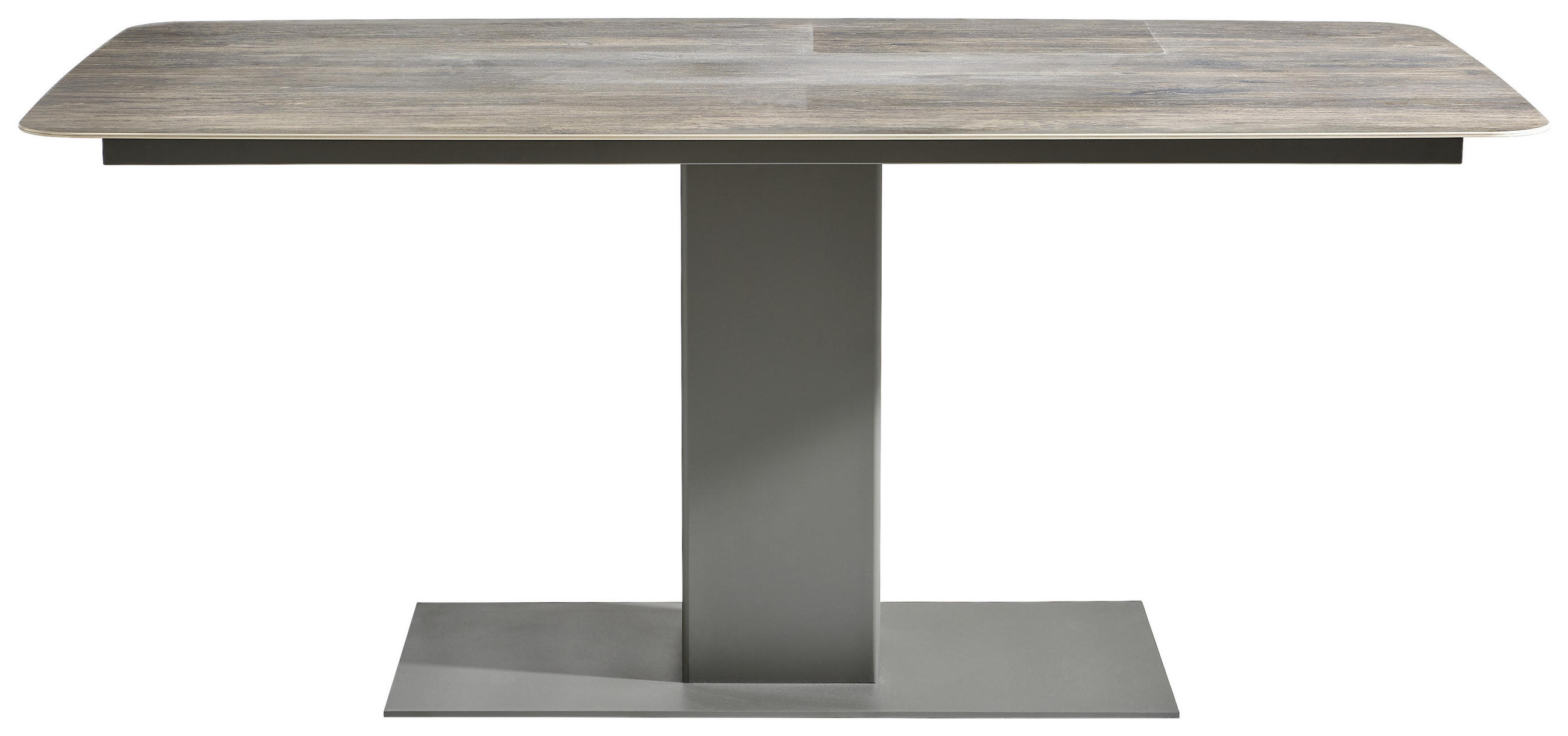 ESSTISCH 180/100/77 cm Keramik Mooreichefarben bootsförmig  - Mooreichefarben/Dunkelgrau, Design, Keramik/Metall (180/100/77cm) - Musterring