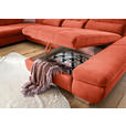 WOHNLANDSCHAFT  in Mikrofaser Orange  - Chromfarben/Orange, Design, Kunststoff/Textil (211/350/204cm) - Xora