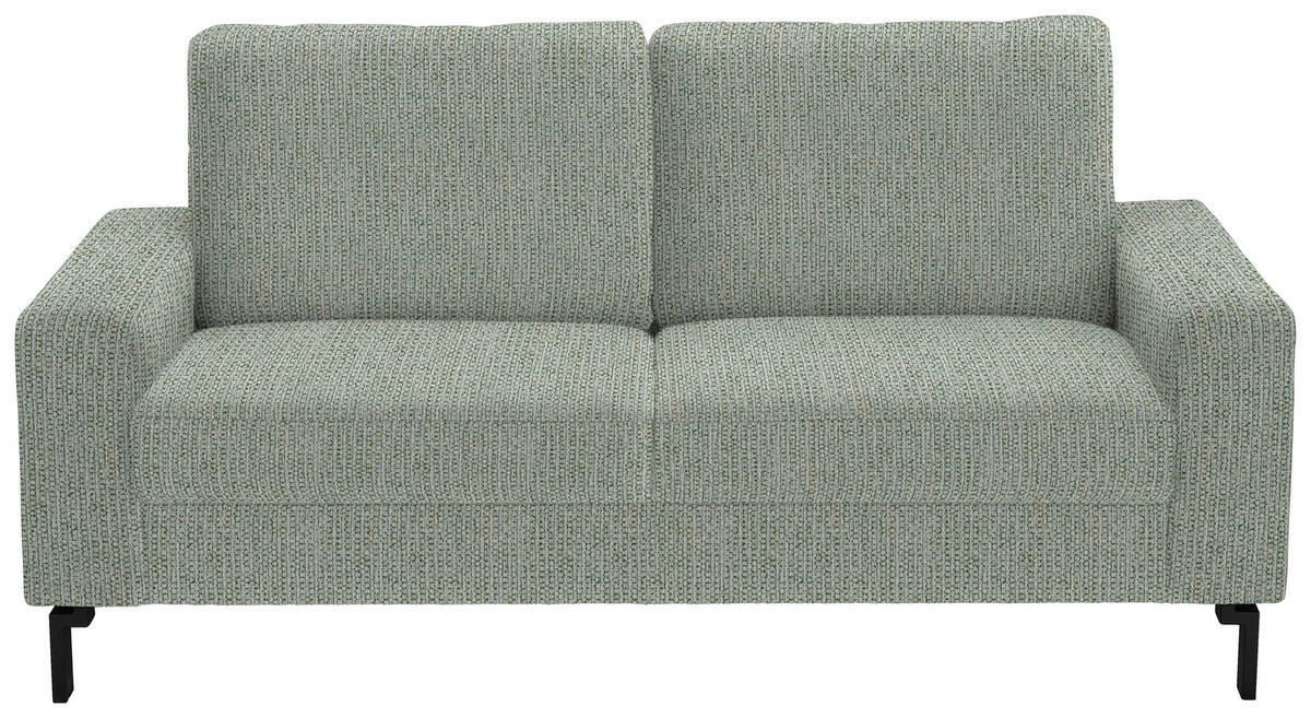 2-SITZER-SOFA  in Flachgewebe Platinfarben  - Platinfarben/Schwarz, Design, Textil/Metall (178/86/97cm) - Hom`in